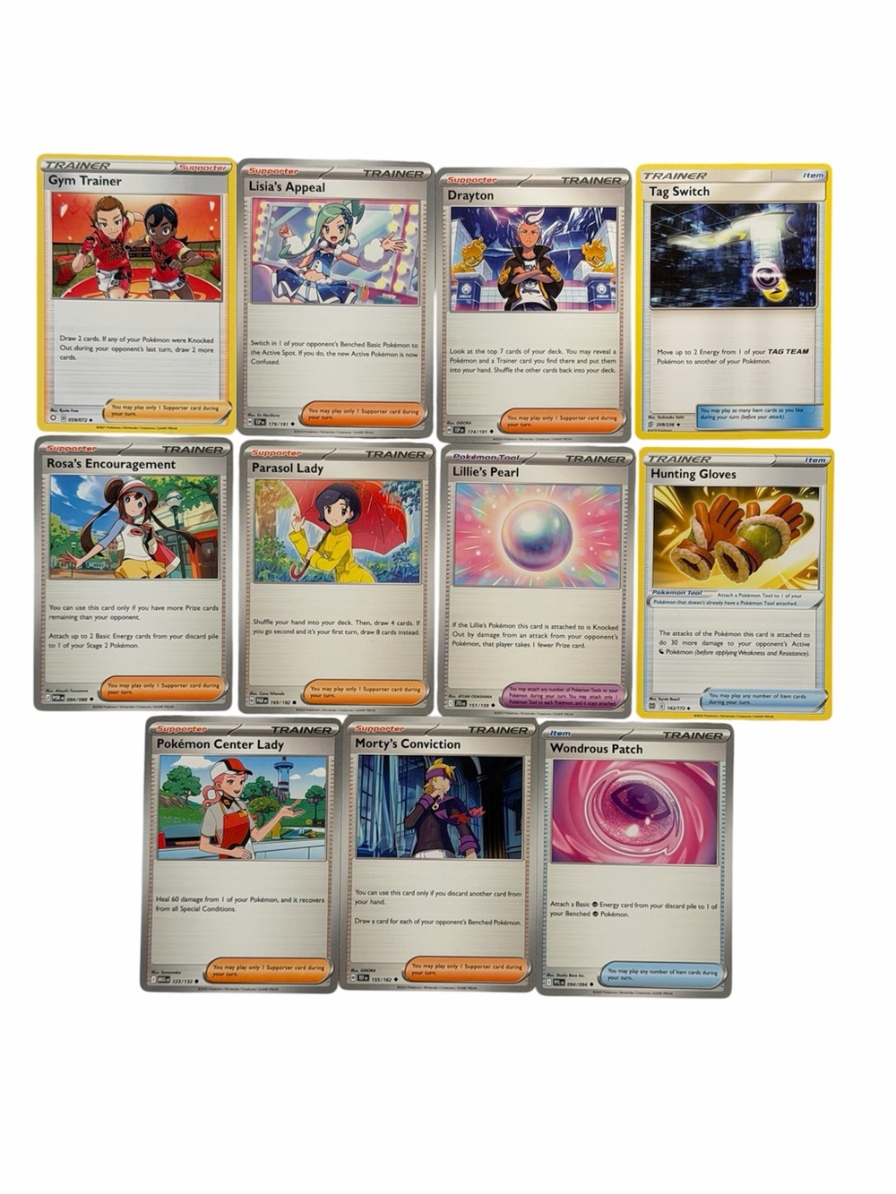 Lot of 11 trainer Pokemon cards - Bundle and Save